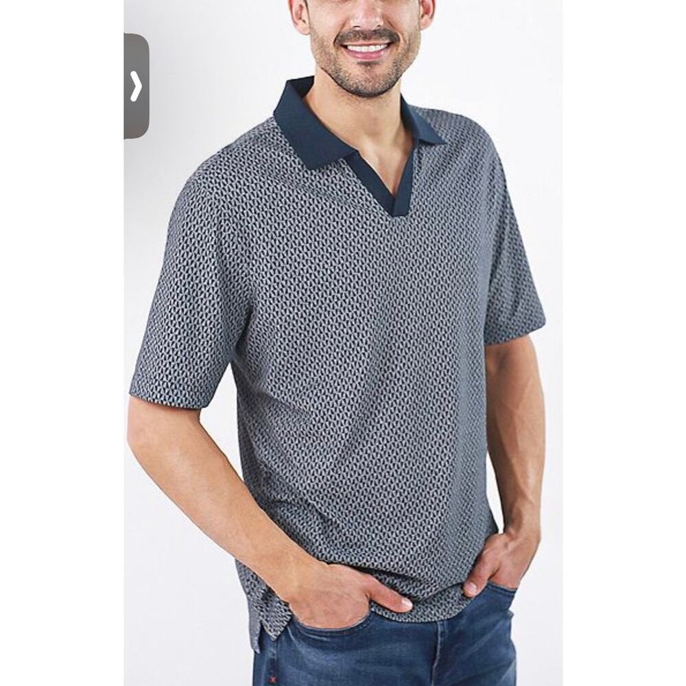 JACHS NY Charcoal Lightweight Knit Oxford Polo Men’s XXL Relaxed Fit NWT